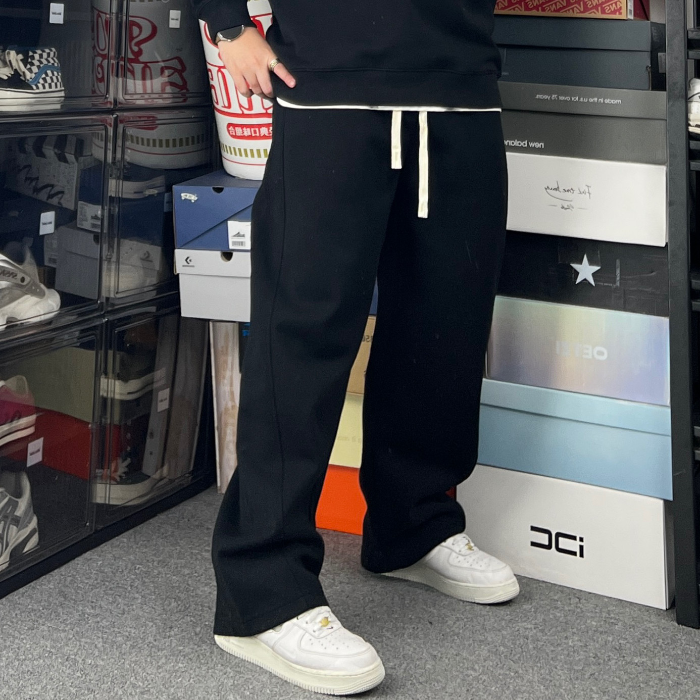 斌斌梨重磅300克vibe简约弯刀抽绳卫裤微胖男生日系复古宽松长裤,男装,卫裤,淘宝优惠券,粉丝福利购,淘宝优惠卷