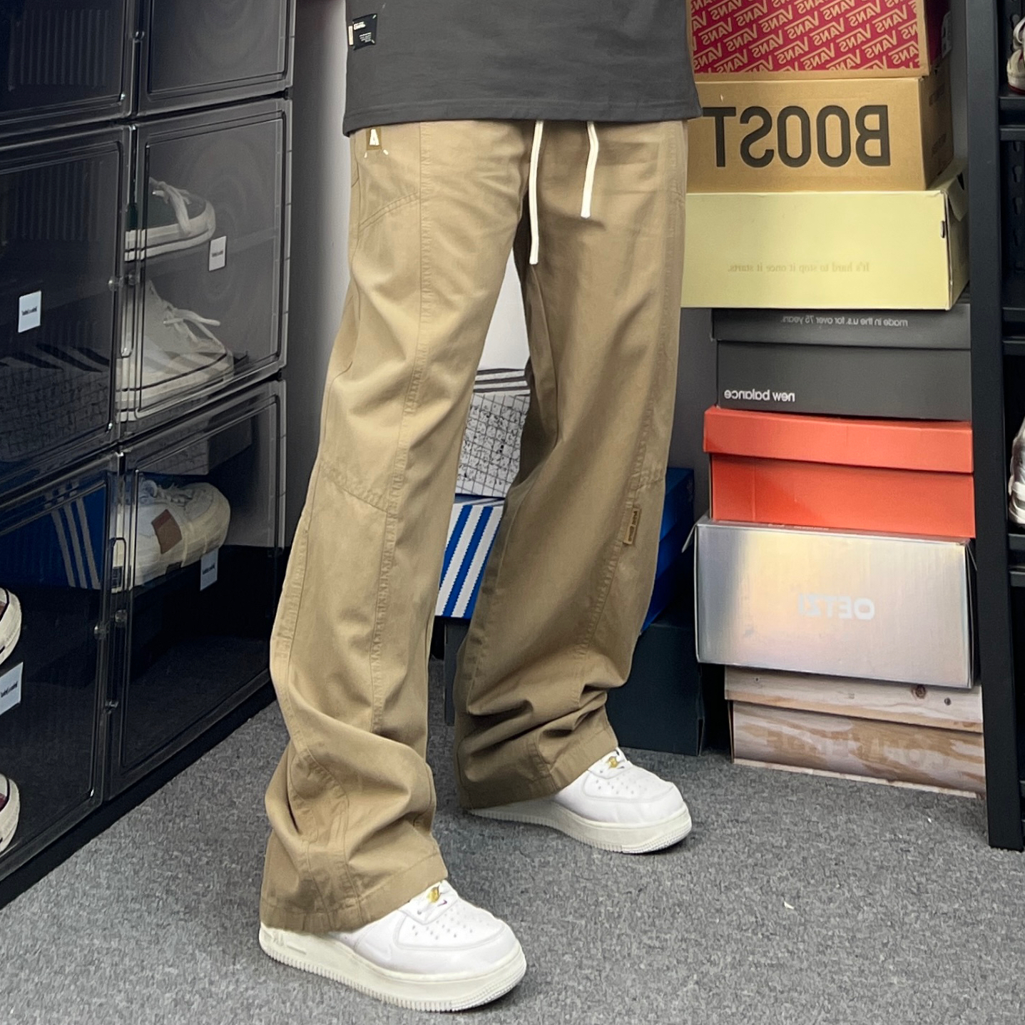 绣标长裤休闲裤斌斌梨微胖男生