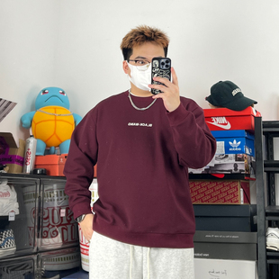 斌斌梨美式 上衣 休闲字母刺绣卫衣重磅330克基础百搭宽松廓形长袖