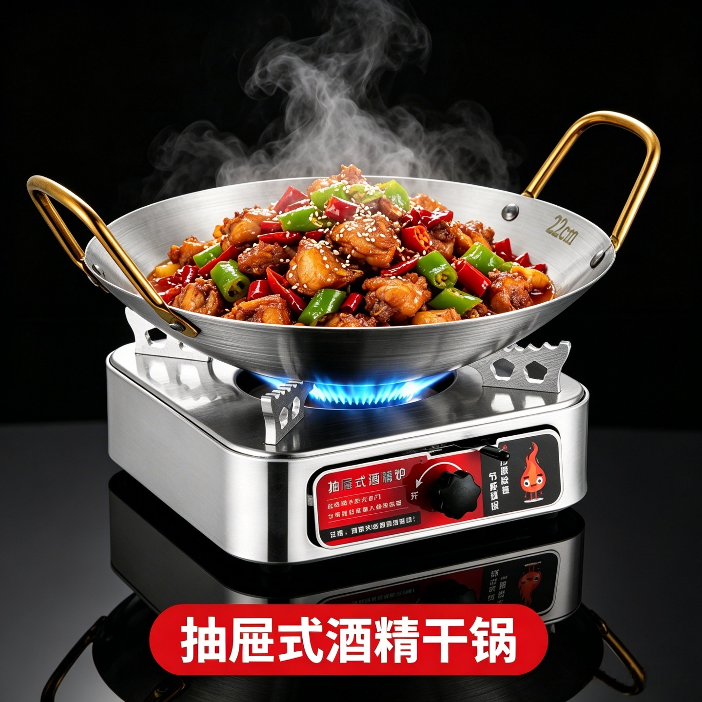 酒精炉小火锅干锅锅具一体家用全套套装酒店专用锅仔锅灯炉子固体图片