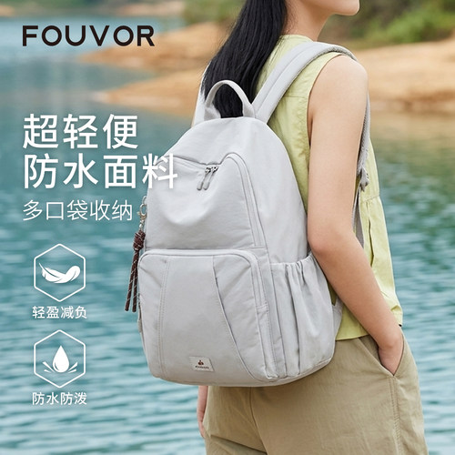 Fouvor防水大容量旅行帆布双肩包