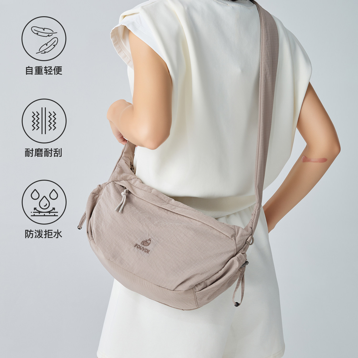 火狐新款小斜挎包女户外单肩防水帆布包上班通勤女包饺子包包女士