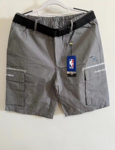 NBA Style运动潮牌魔术队夏季休闲五分裤男士工装印花短裤