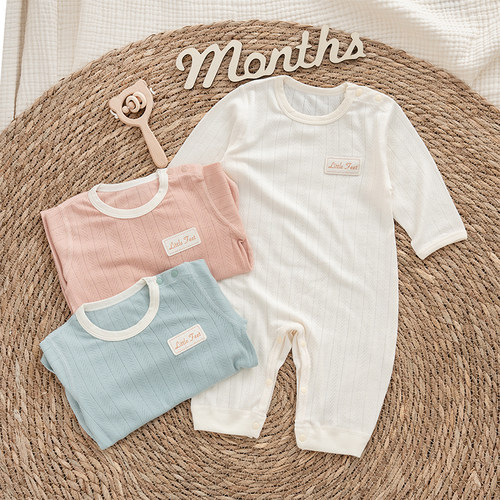 宝宝夏季超薄款连体衣莫代尔棉