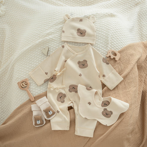 新生儿超柔软纯棉可爱小熊和尚服