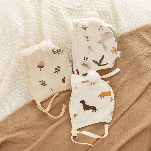 a类纯棉系带夹棉无骨帽子