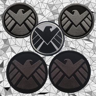 漫威神盾局特工臂章战术背心士气章老鹰刺绣魔术贴章圆形徽章布贴