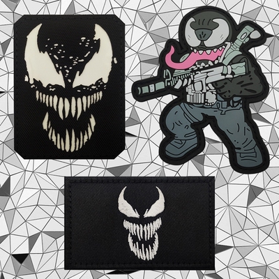 漫威毒液Venom 夜光臂章刺绣魔术贴徽章战术背心士气章军迷背包贴