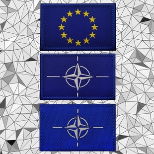 北约NATO欧洲欧盟EU旗帜魔术贴徽章反光士气章刺绣臂章户外背包贴