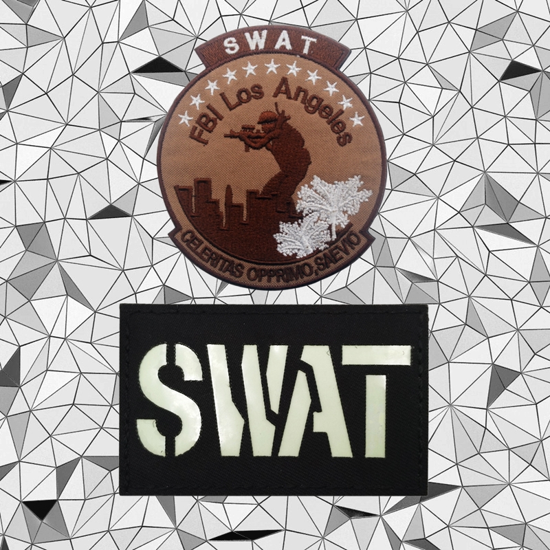 美国SWAT魔术贴徽章 FBI洛杉矶联邦调查局臂章夜光军迷背包士气章