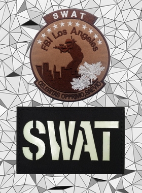 美国SWAT魔术贴徽章 FBI洛杉矶联邦调查局臂章夜光军迷背包士气章