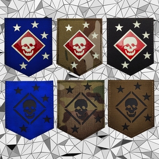 美国MARSOC马骚客臂章IR反光魔术贴徽章陆战队臂章夜光骷髅士气章