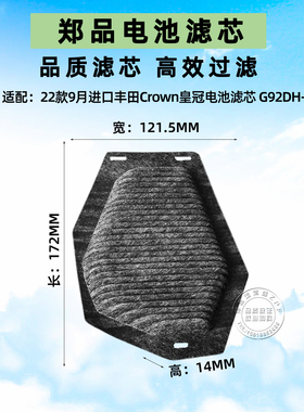 适配进口丰田皇冠双擎混动TOYOTA Crown散热电池滤芯 G92DH-30150