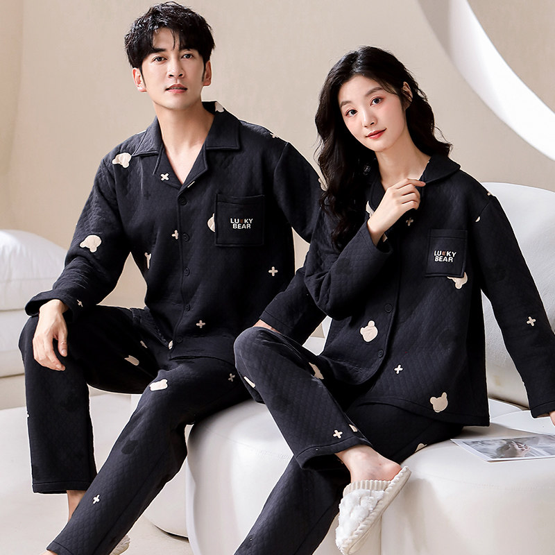情侣睡衣秋冬季纯棉高级感加厚空气棉夹层一男一女2024新款可外穿,女士内衣/男士内衣/家居服,睡衣/家居服套装,淘宝优惠券,粉丝福利购,淘宝优惠卷