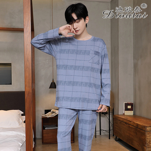 圆领休闲款 2025年睡衣男秋季 长裤 可外穿长袖 纯棉男款