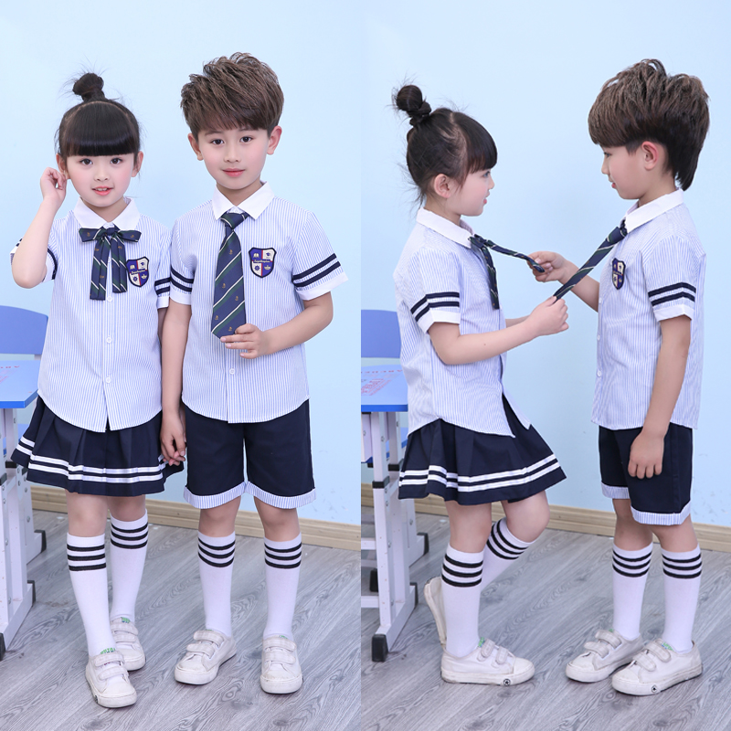 幼儿园园服夏装儿童英伦学院风班服演出服毕业班中小学生校服套装