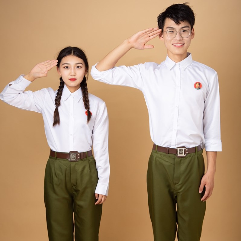 80年代怀旧服装70年代复古衣服知青红卫兵套装知青下乡男女表演服