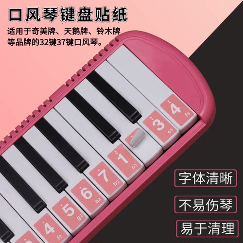 通用口风琴贴纸37键32键贴纸  奇美铃木天鹅口琴 初学数字简谱贴