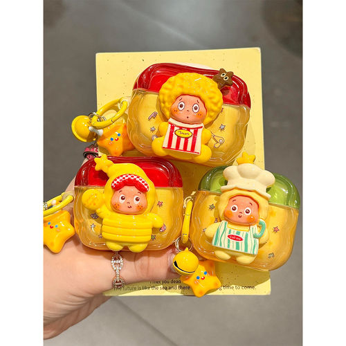 ins卡通可爱立体奶油星星人适用airpodspro3保护套airpods4耳机套三代pro2苹果无线蓝牙耳机壳保护套情侣女款