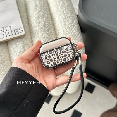 小众ins冷淡风高级感黑白豹纹适用airpods pro皮质保护套airpods4/3/2代苹果无线蓝牙耳机壳