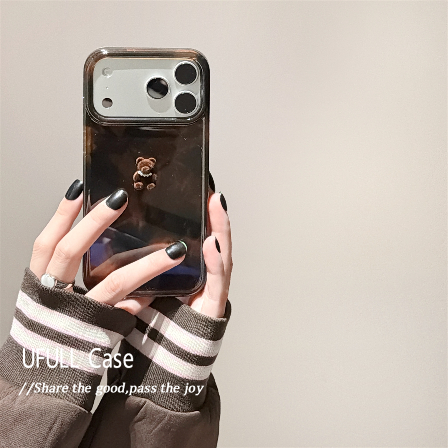 美拉德棕色琥珀立体小熊适用iphone17ProMax苹果16手机壳14可爱卡通15女13