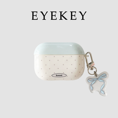 小众ins撞色波点字母蝴蝶结挂件适用airpods pro保护套airpods4/3/2代苹果无线蓝牙耳机壳