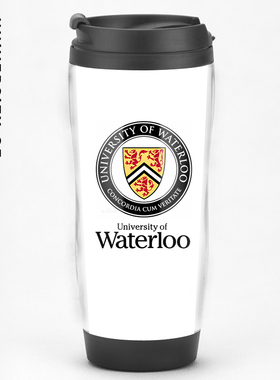加拿大名校 UW滑铁卢大学Waterloo留学生校庆校友会纪念品水杯子