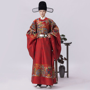 原創漢服男明制織金妝花圓領袍套裝 國風復原大放量 婚服情侶款