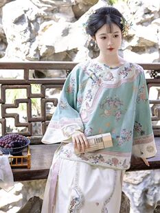 两件套时光兰若清嘉万福重工复原印花氅衣旗服宫装新款马面裙上衣