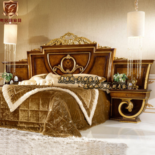 法式 宫廷实木床婚床双人床别墅雕花卧室奢华1.8米公主床主卧床