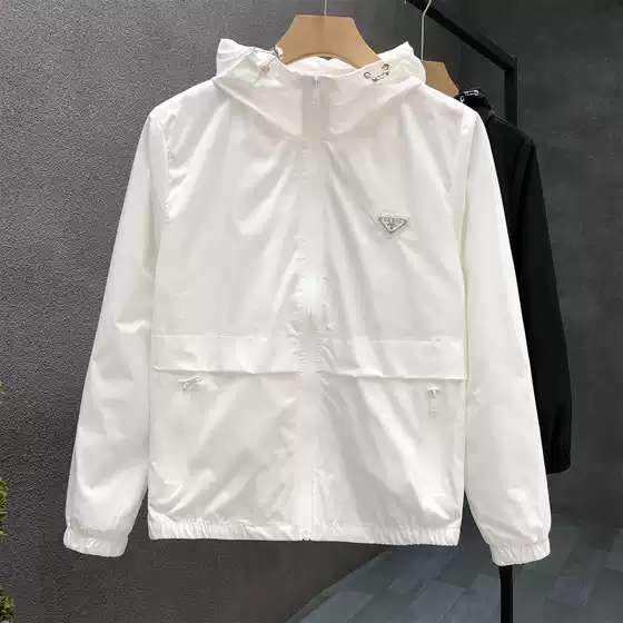 High-Quality White Hooded Jacket for Men, Trendy Brand, Cool and Classy Top, New Spring/Autumn 2026 Clothing