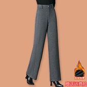 阔腿裤 2025秋冬新款 加厚中年妈妈九分直筒裤 羊毛呢窄版 休闲长裤 子