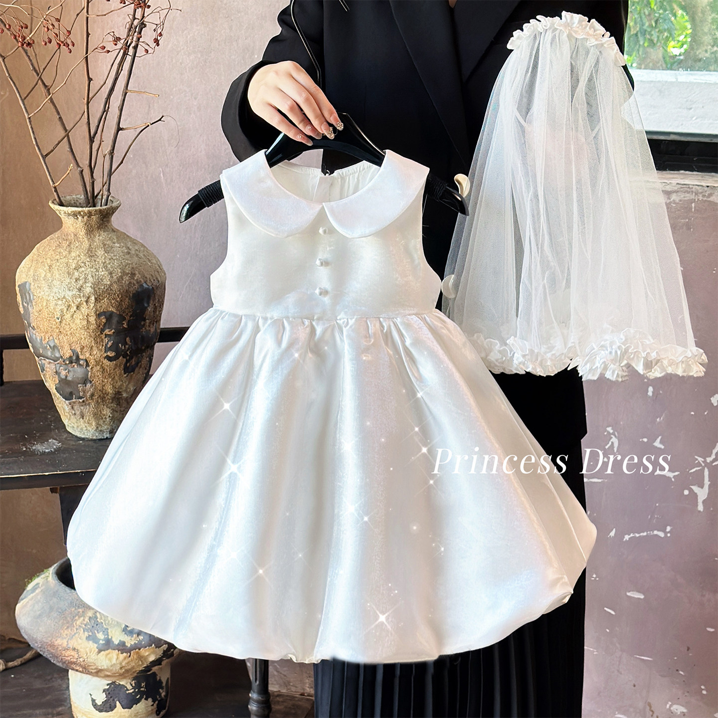 重工公主裙夏季娃娃领礼服裙子图片