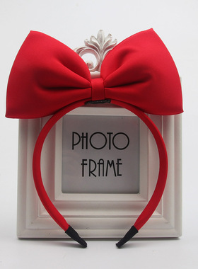 儿童红色白雪公主头箍女童超可爱蝴蝶结舞会发箍女孩甜美表演发卡