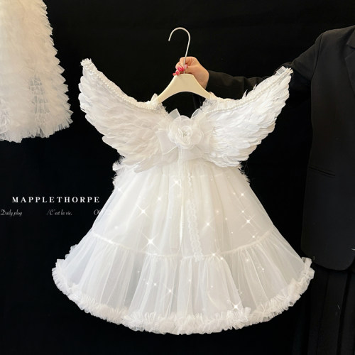 女童连衣裙洋气天使翅膀公主裙子