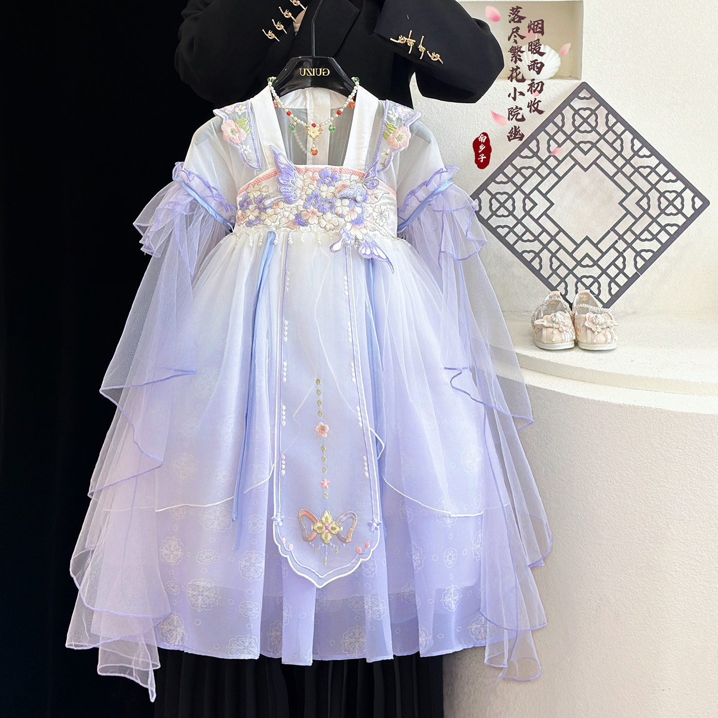 女童汉服夏装连衣裙儿童超仙襦裙小女孩古装中国风六一古筝演出服