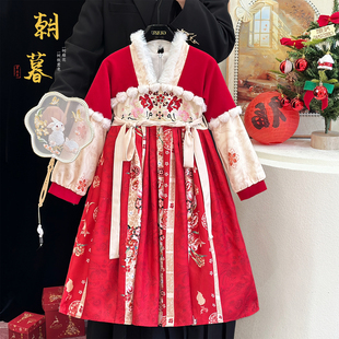 连衣裙儿童新年战袍加绒汉服裙 中国风古装 拜年服女童冬季 2026新款