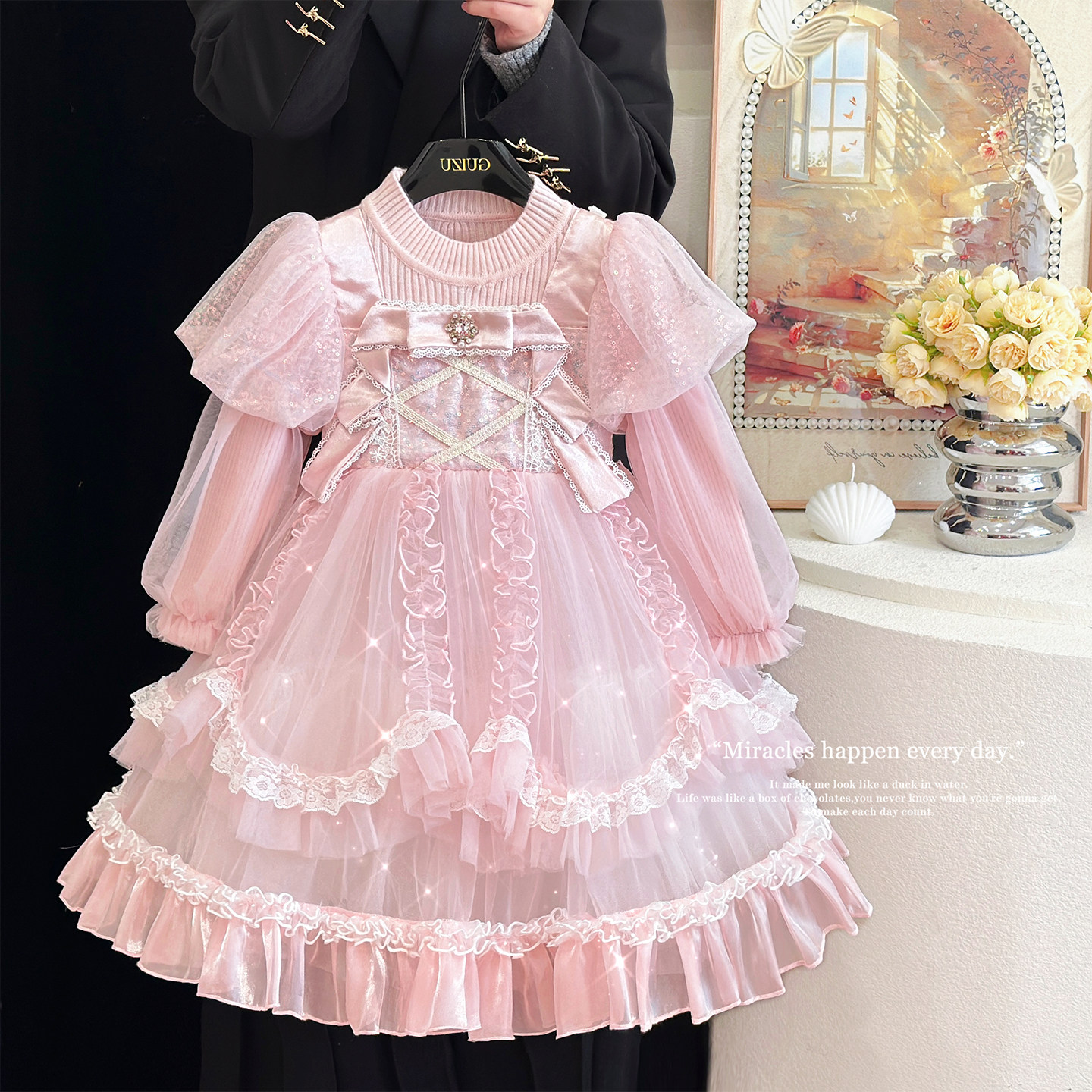 洛丽塔公主裙冬装2025新款小女孩加厚生日裙子甜美毛衣裙蓬蓬纱裙,童装/婴儿装/亲子装,连衣裙,淘宝优惠券,粉丝福利购,淘宝优惠卷