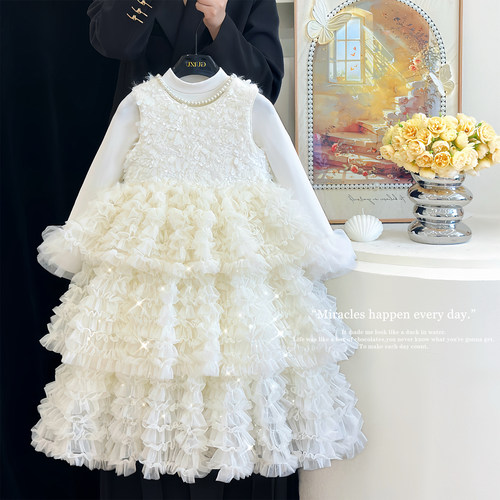 女童生日礼服裙冬加绒超仙蓬蓬裙