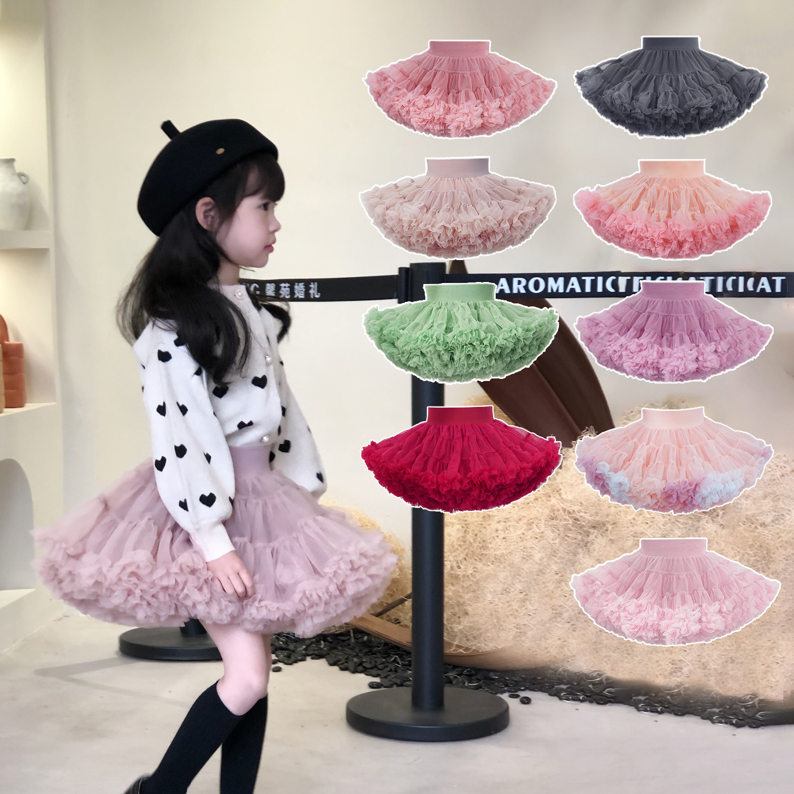 儿童法式甜美生日礼服蓬蓬tutu裙