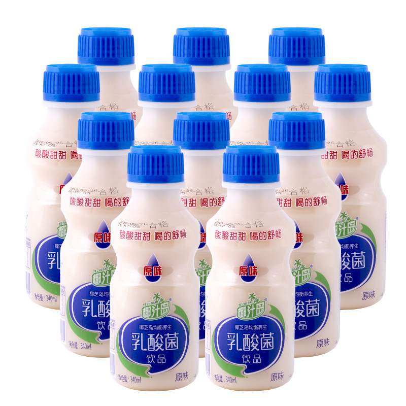 椰汁岛乳酸菌饮品儿童牛奶酸奶饮料340ml*12瓶整箱