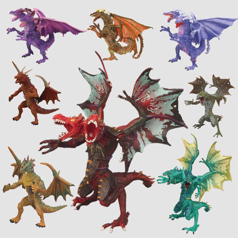 仿真西方神话动物模型冰飞龙神龙儿童认知玩具摆件