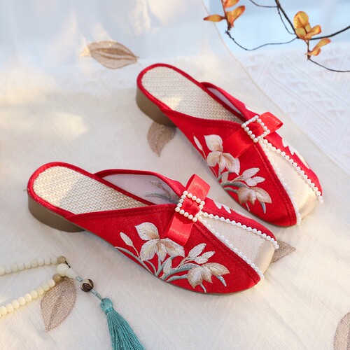 夏季增高女拖鞋中国民族风包头