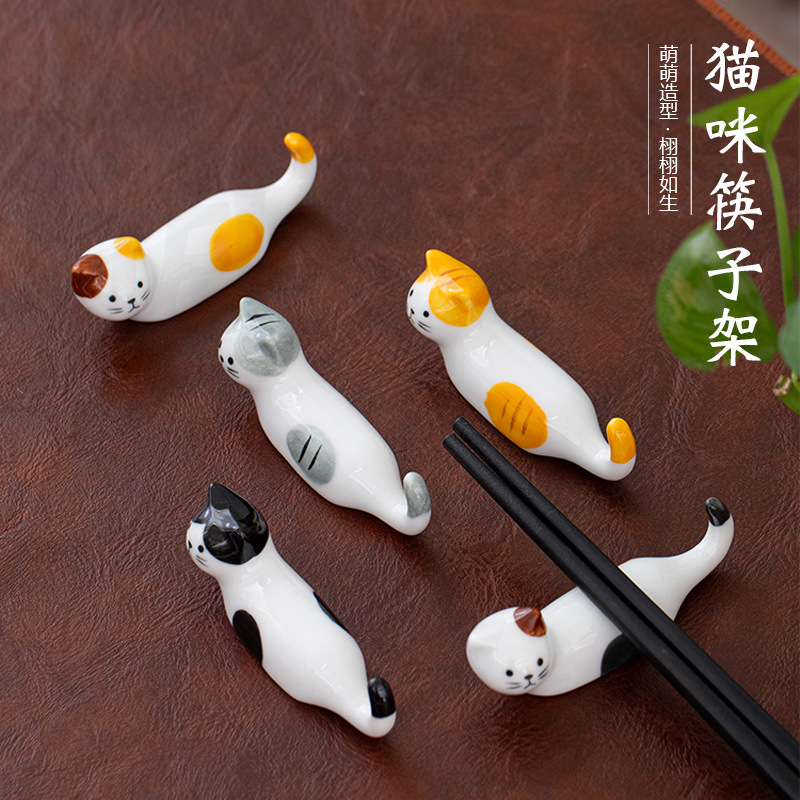 毛笔架笔托创意卡通猫咪