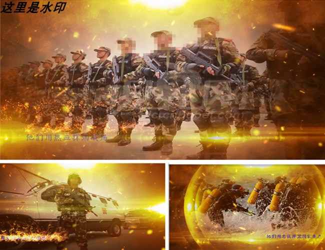 R180震撼大气军旅生活展示战友情怀军人退伍纪念会声会影模板