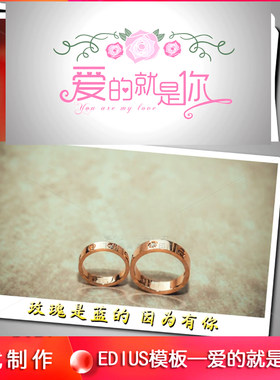 EDIUS婚礼电子相册模板 爱的就是你婚庆mv婚礼后期片头ed模板