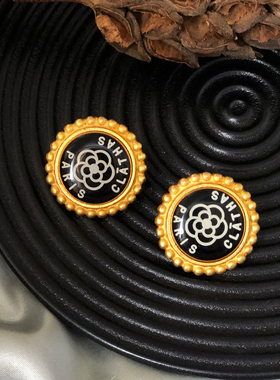 中古Clathas打标雾金山茶花耳夹