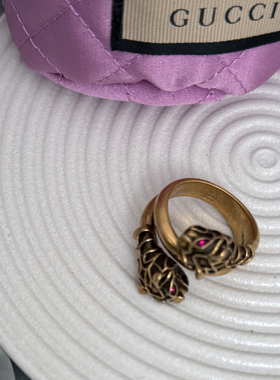 正品G*ucci古*驰虎头戒指