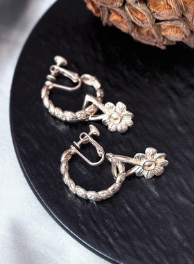 中古法产sevenseas银色耳夹