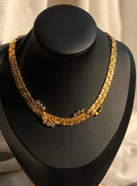 法产Crezus Paris熔岩金水晶项链